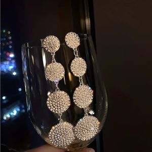 WOMAN’S RHINESTONE EARRINGS STERLING SILVER